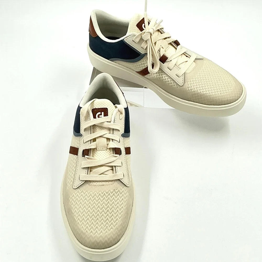 Cole Haan Mens Size 10.5 Sneaker Beige Navy NEW Grand 360 Crosscourt Winner $160